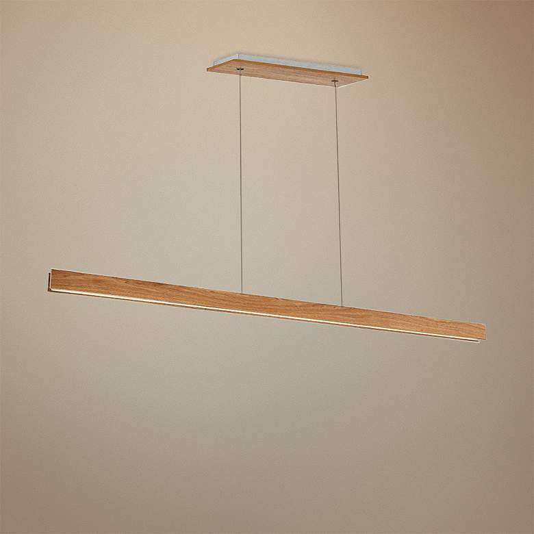 Image 1 Modern Forms Drift 84" Wide Walnut LED Kitchen Island Light Pendant
