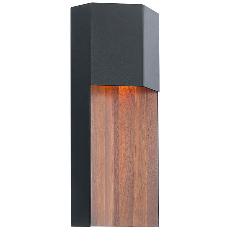 Image 3 Modern Forms Dusk 14 inch Dark Walnut and Black LED Outdoor Wall Light