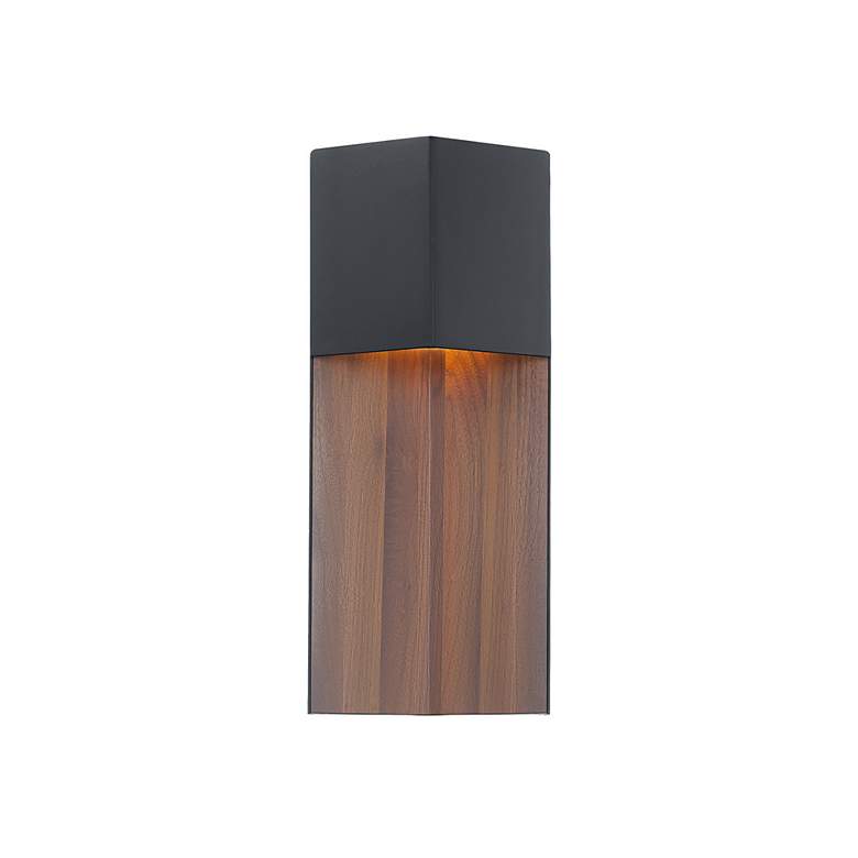 Image 4 Modern Forms Dusk 14" Dark Walnut and Black LED Outdoor Wall Light more views