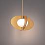 1_Modern Forms Echelon 16" Wide Brass and White Glass Oval Pendant