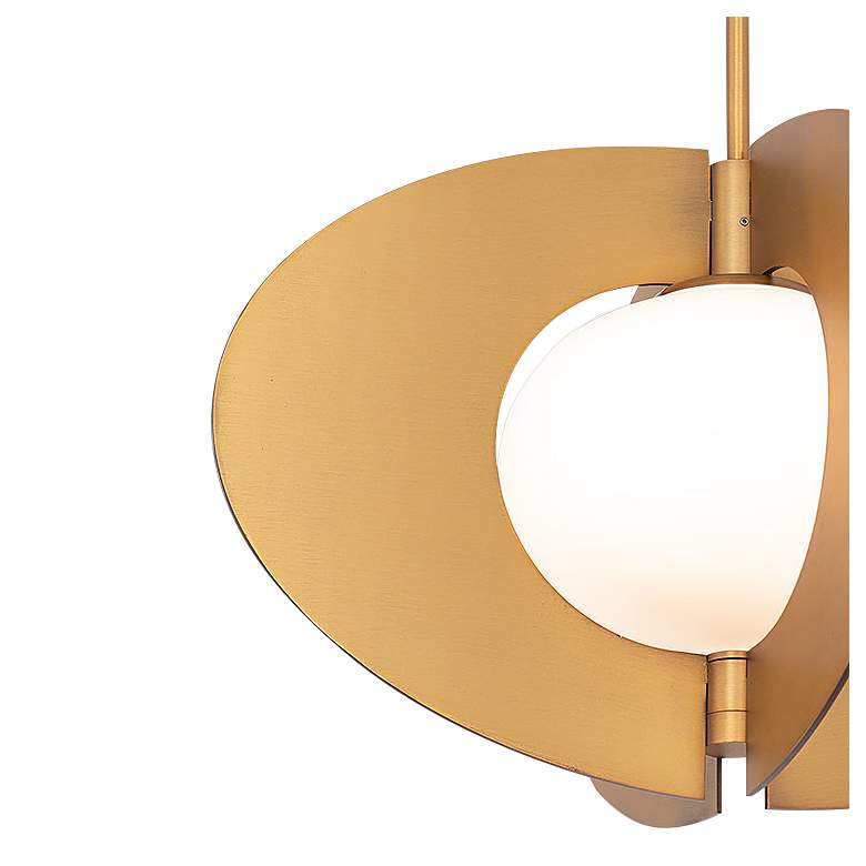 Image 2 Modern Forms Echelon 16" Wide Brass and White Glass Oval Pendant more views