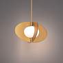 Modern Forms Echelon 16" Wide Brass and White Glass Oval Pendant