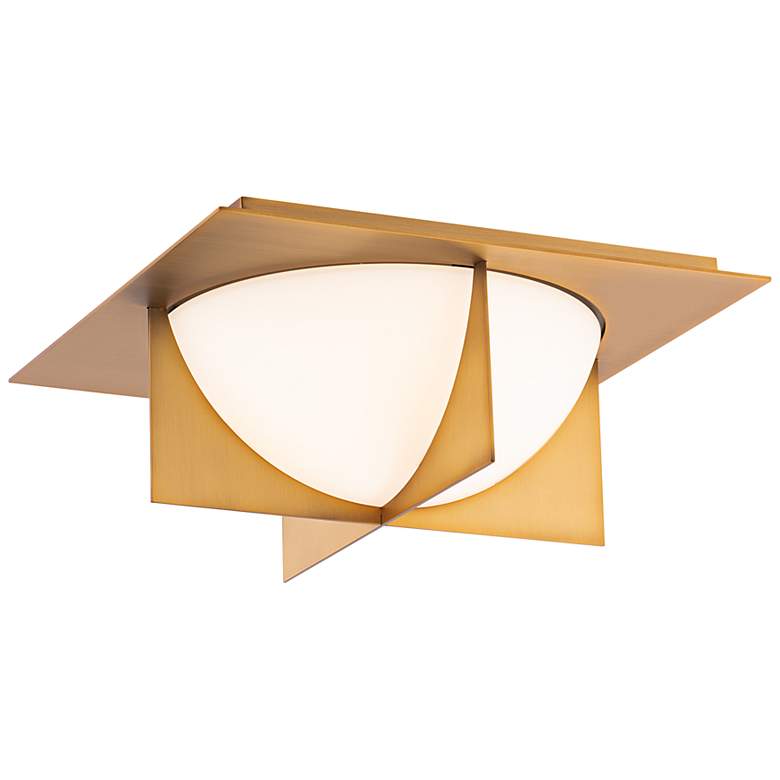 Image 1 Modern Forms Echelon 14" Wide Aged Brass LED Ceiling Light
