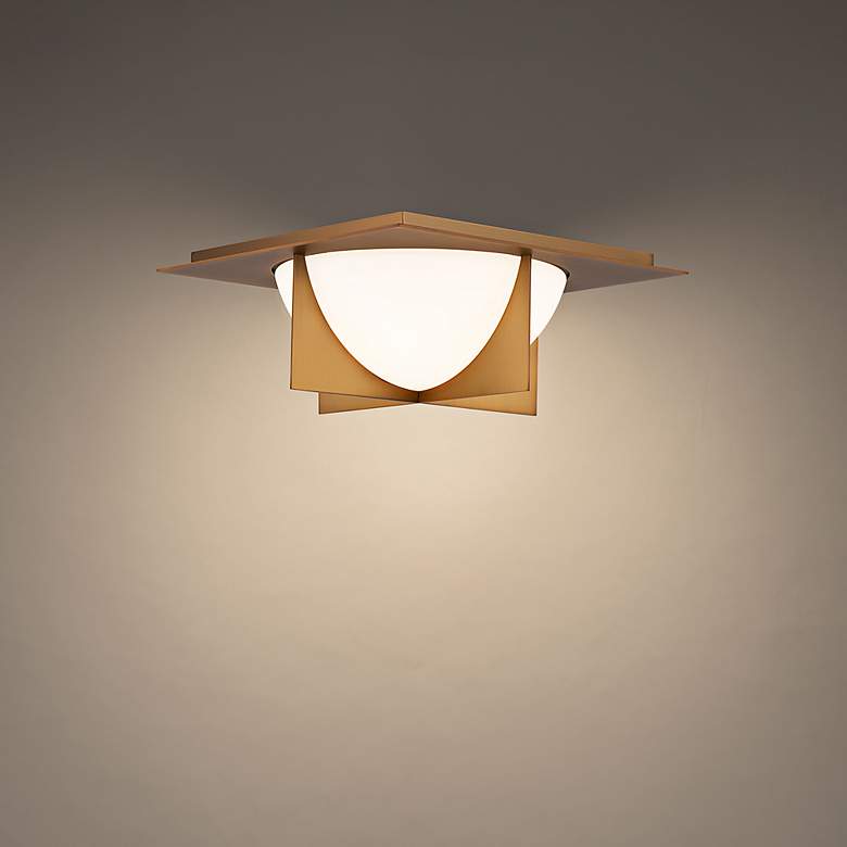 Image 5 Modern Forms Echelon 14" Wide Aged Brass LED Ceiling Light more views