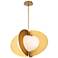 Modern Forms Echelon 24" Wide Brass and White Glass Oval Pendant