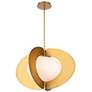 Modern Forms Echelon 24" Wide Brass and White Glass Oval Pendant