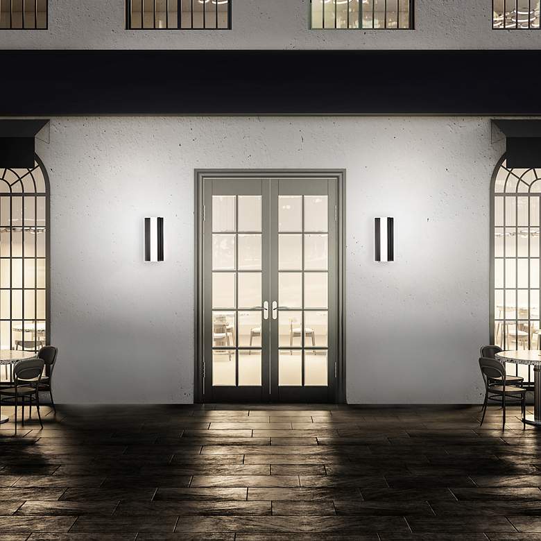 Image 5 Modern Forms Enigma 18" High Black LED Outdoor Wall Light more views