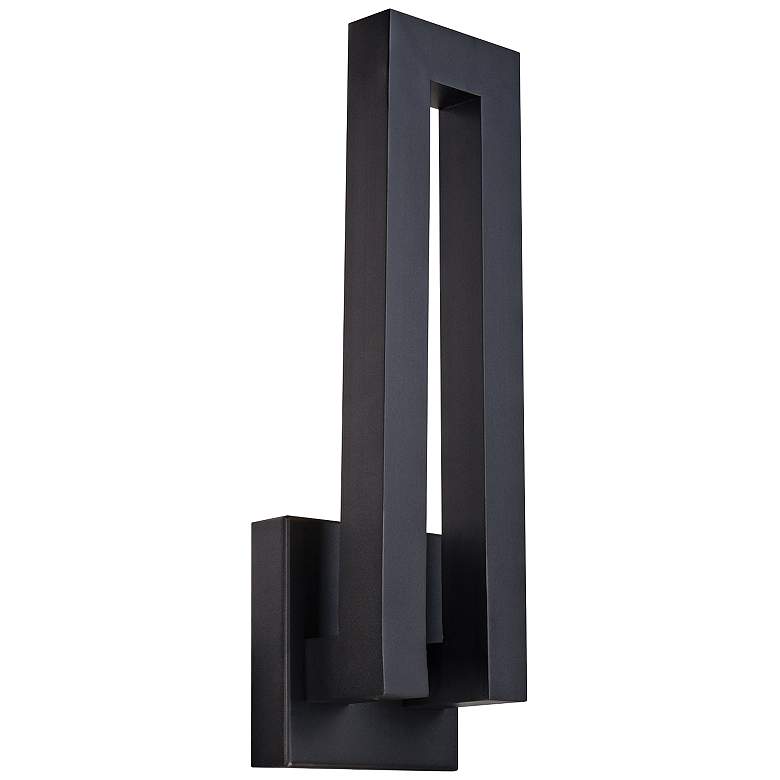 Image 1 Modern Forms Forq 18" High Black LED Outdoor Wall Light