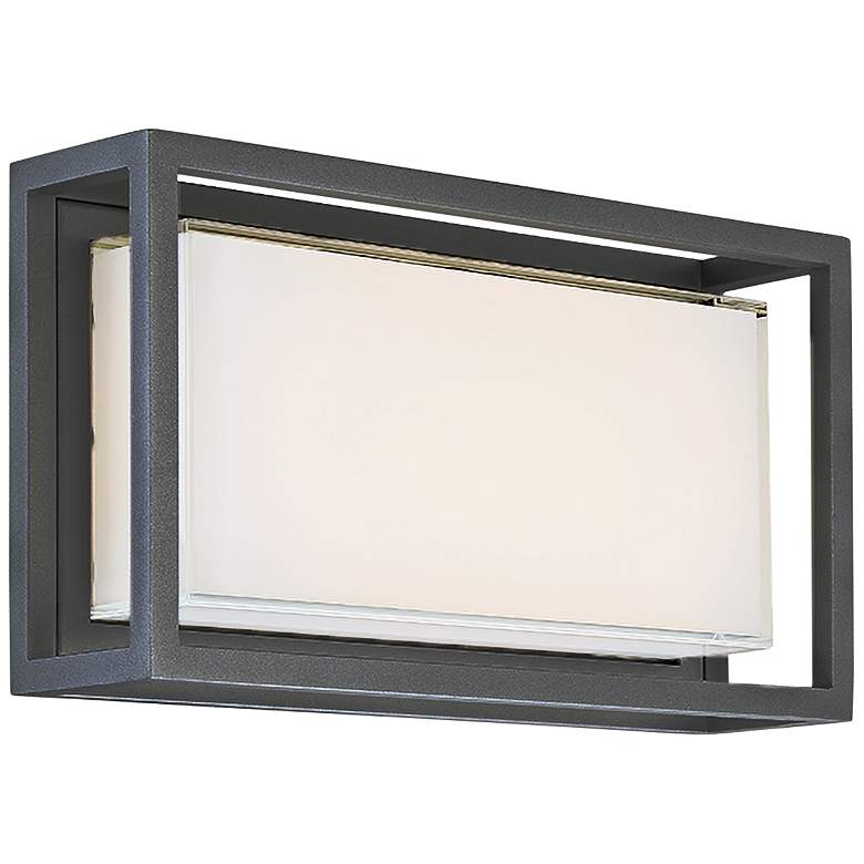 Image 1 Modern Forms Framed 8" High Bronze LED Outdoor Wall Light