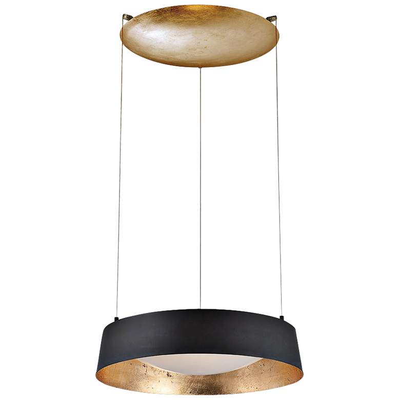 Image 2 Modern Forms Gilt 18" Wide Gold Leaf LED Ring Pendant Light