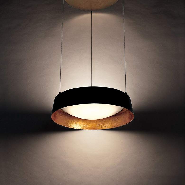 Image 4 Modern Forms Gilt 18" Wide Gold Leaf LED Ring Pendant Light more views