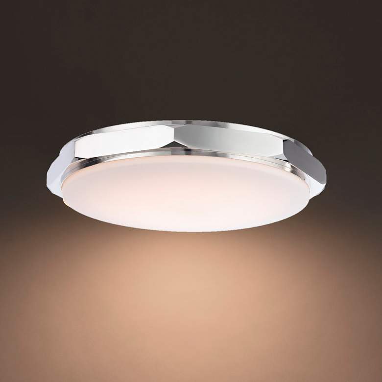 Image 1 Modern Forms Grommet 16"W Polished Nickel LED Ceiling Light