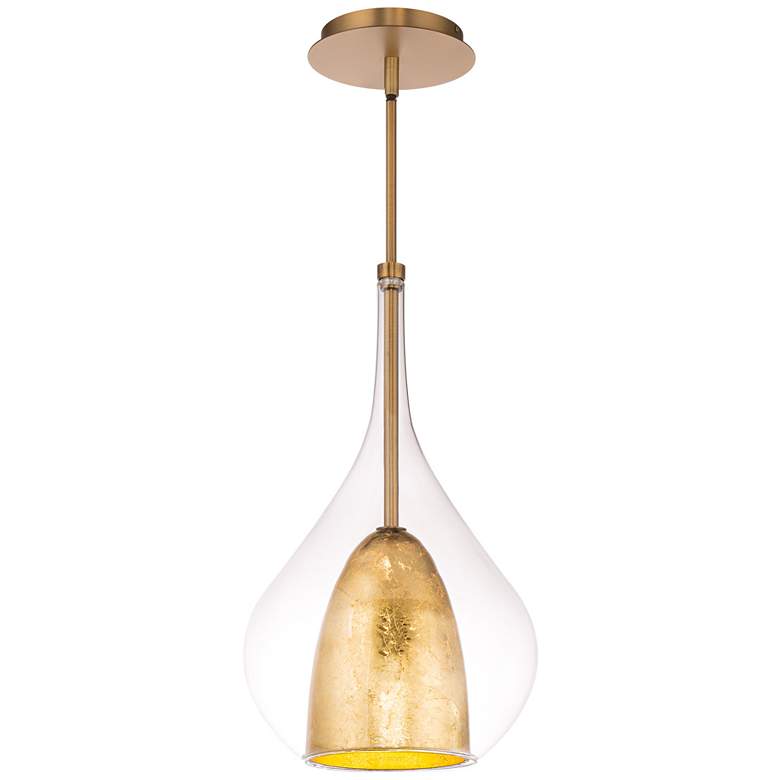 Image 1 Modern Forms Helios 17 1/4" Modern Aged Brass and Glass Small Pendant