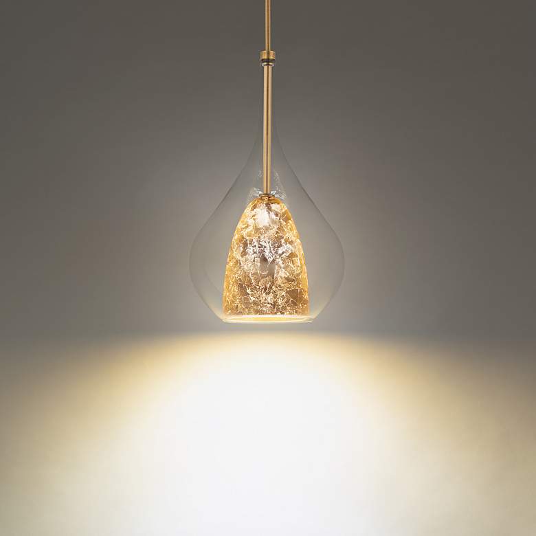 Image 3 Modern Forms Helios 17 1/4" Modern Aged Brass and Glass Small Pendant more views