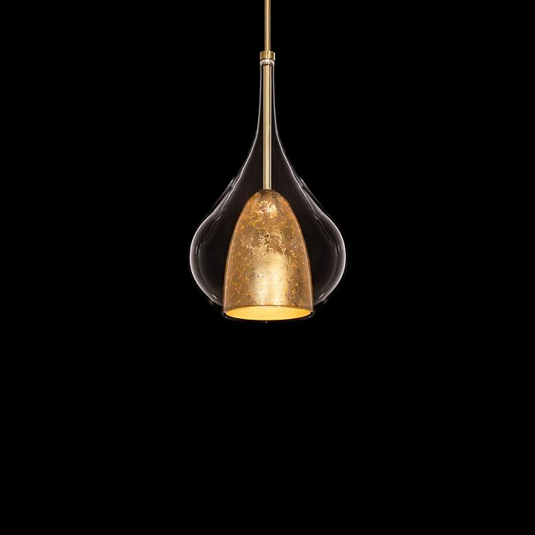 Image 4 Modern Forms Helios 17 1/4" Modern Aged Brass and Glass Small Pendant more views