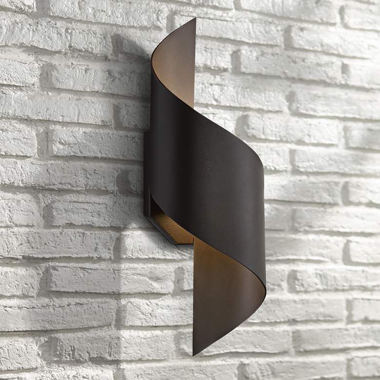 Image 1 Modern Forms Helix 24 inch High Bronze LED Outdoor Wall Light