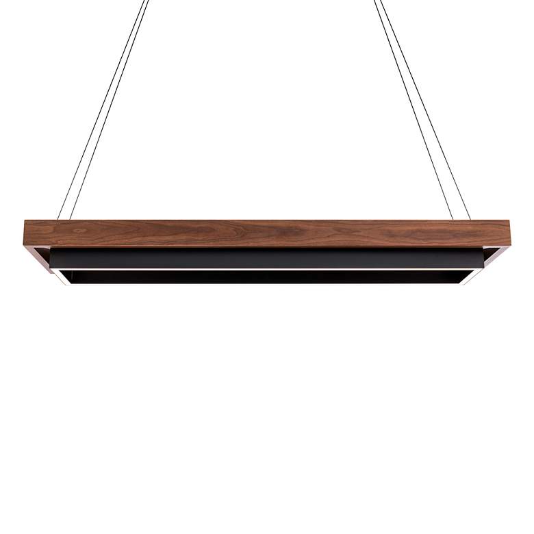 Image 4 Modern Forms Hustler 54" Wide Black and Walnut LED Linear Pendant more views