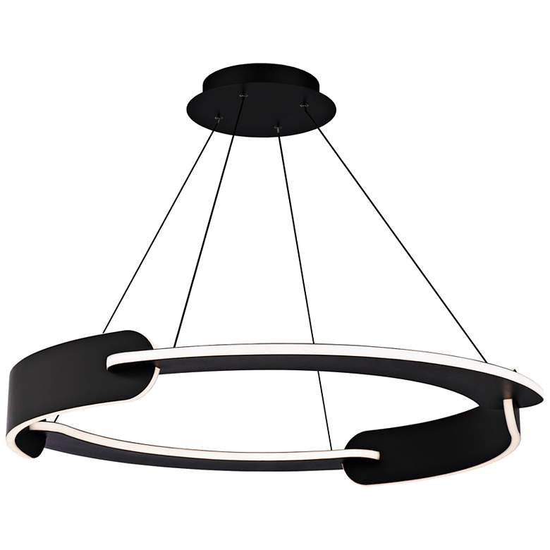 Image 2 Modern Forms Ilios 32 1/4" Wide Black LED Pendant Light