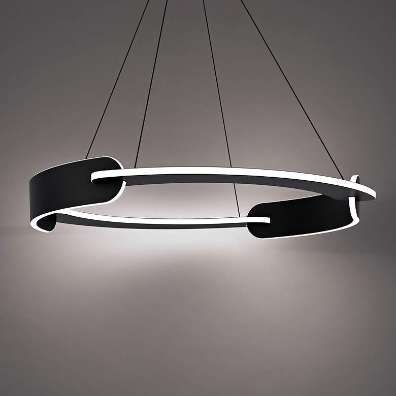 Image 1 Modern Forms Ilios 32 1/4" Wide Black LED Pendant Light