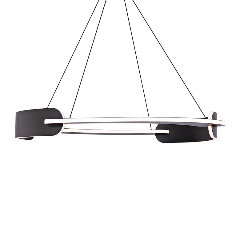 Image 4 Modern Forms Ilios 32 1/4" Wide Black LED Pendant Light more views