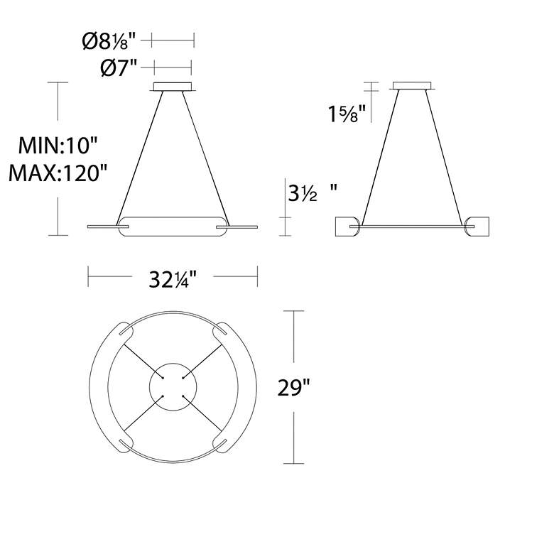 Image 5 Modern Forms Ilios 32 1/4" Wide Black LED Pendant Light more views
