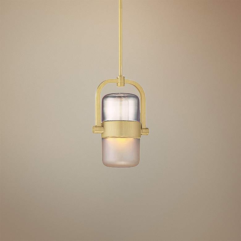 Image 1 Modern Forms Jazz 5" Wide Brushed Brass LED Mini Pendant
