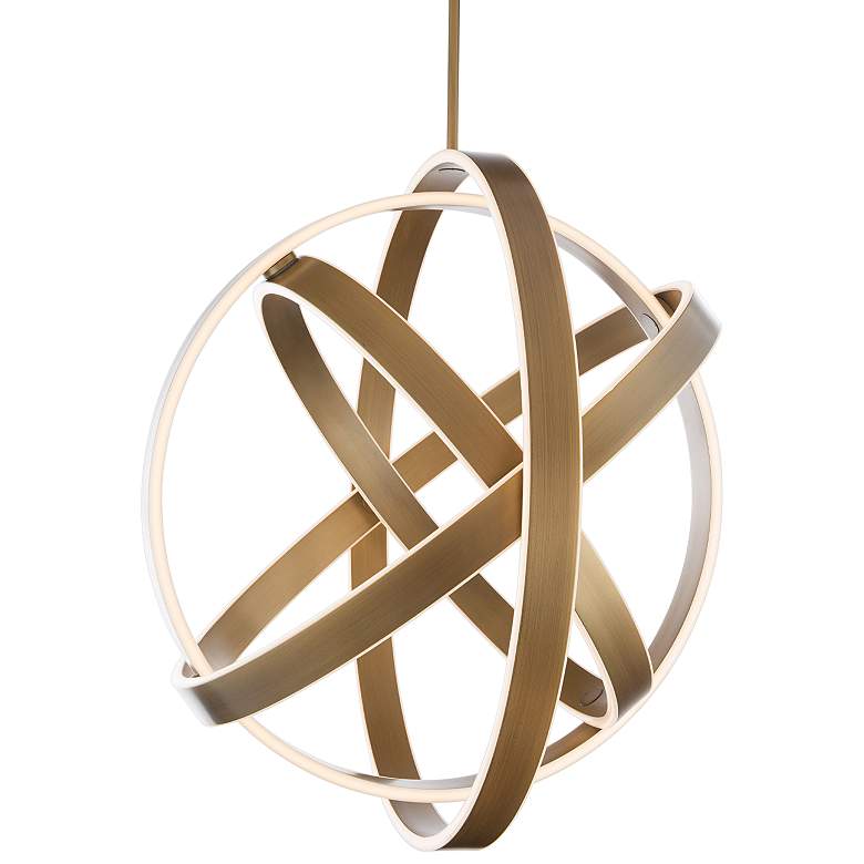 Image 1 Modern Forms Kinetic 28 inch Wide Aged Brass LED Pendant Light