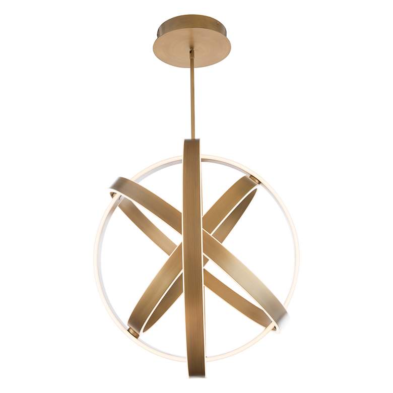 Image 2 Modern Forms Kinetic 28 inch Wide Aged Brass LED Pendant Light more views