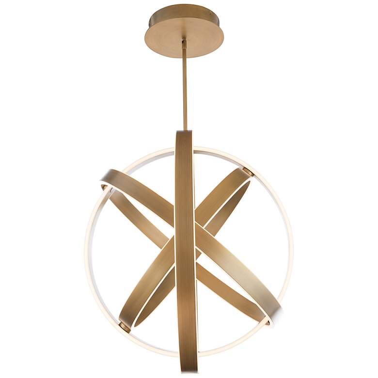 Image 3 Modern Forms Kinetic 28" Wide Aged Brass LED Pendant Light more views