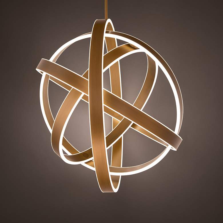 Image 4 Modern Forms Kinetic 28" Wide Aged Brass LED Pendant Light more views