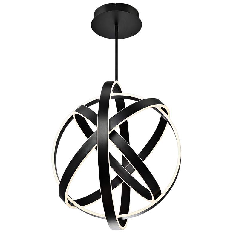 Image 2 Modern Forms Kinetic 28" Wide Black 4-Light LED Pendant