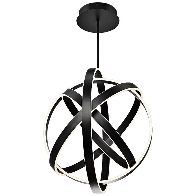 Image 2 Modern Forms Kinetic 28 inch Wide Black 4-Light LED Pendant