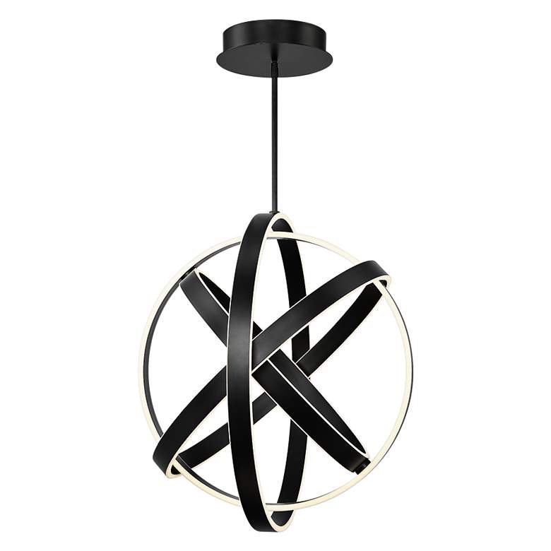 Image 3 Modern Forms Kinetic 28" Wide Black 4-Light LED Pendant more views