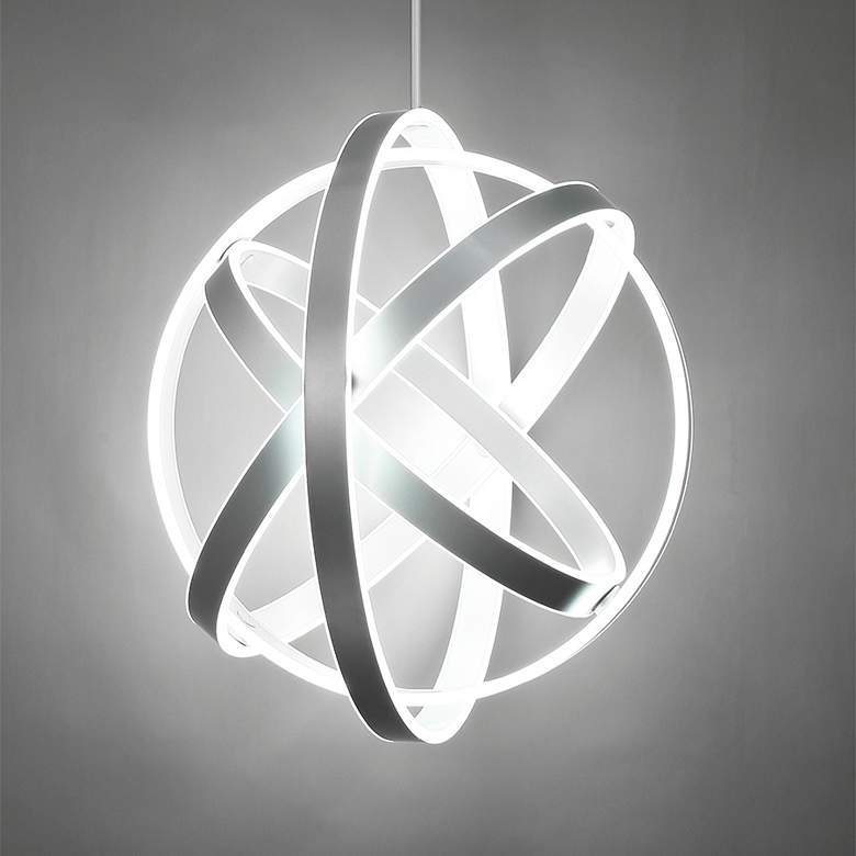 Image 3 Modern Forms Kinetic 28" Wide Titanium 4-Light LED Pendant more views