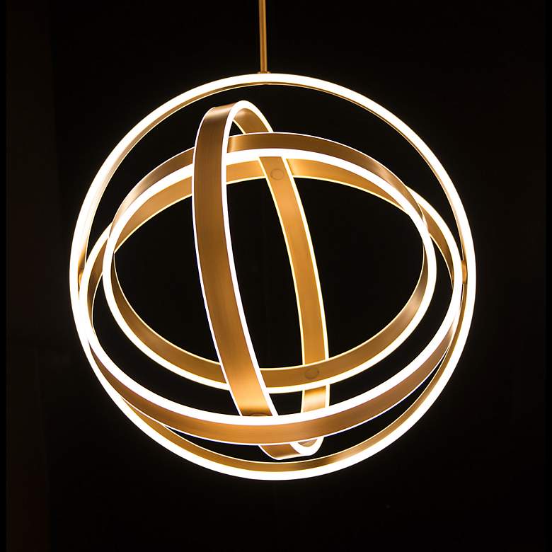 Image 4 Modern Forms Kinetic 38" Wide Aged Brass LED Pendant Light more views