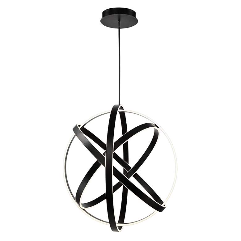 Image 3 Modern Forms Kinetic 38 inch Wide Black 4-Light LED Pendant more views