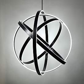 Image4 of Modern Forms Kinetic 38" Wide Black 4-Light LED Pendant more views
