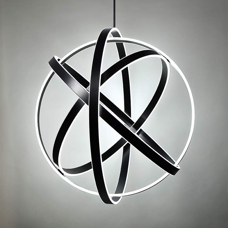 Image 4 Modern Forms Kinetic 38 inch Wide Black 4-Light LED Pendant more views