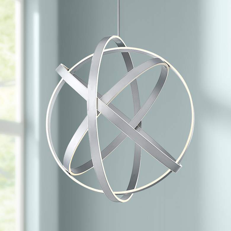 Image 1 Modern Forms Kinetic 38" Wide Titanium Finish Modern LED Orb Pendant