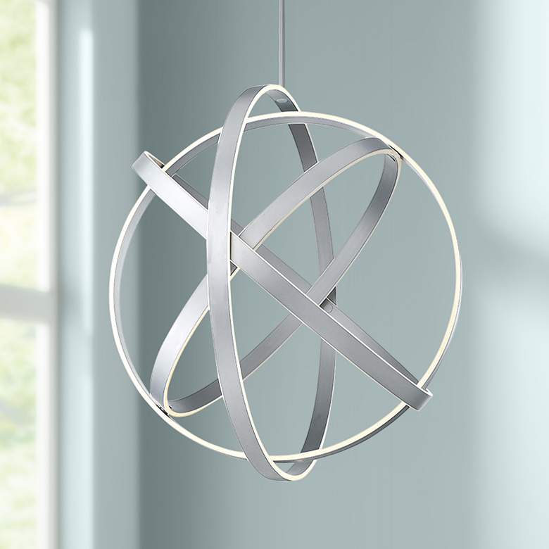 Image 1 Modern Forms Kinetic 38 inch Wide Titanium Finish Modern LED Orb Pendant