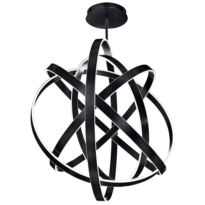 Image 2 Modern Forms Kinetic 60 inch Wide Black 5-Light LED Pendant