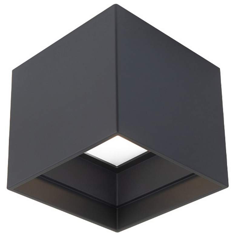 Image 1 Modern Forms Kube 5"W Black 3500K LED Outdoor Ceiling Light