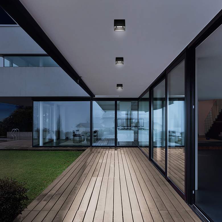 Image 7 Modern Forms Kube 5"W Black 3500K LED Outdoor Ceiling Light more views