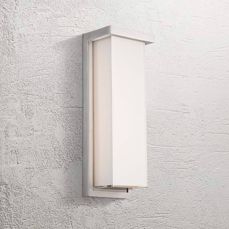 Image 1 Modern Forms Ledge 14" High Brushed Aluminum LED Outdoor Wall Light