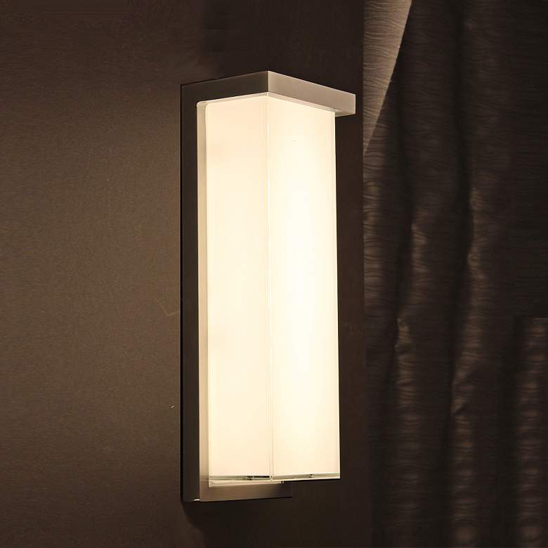 Image 3 Modern Forms Ledge 14" High Brushed Aluminum LED Outdoor Wall Light more views