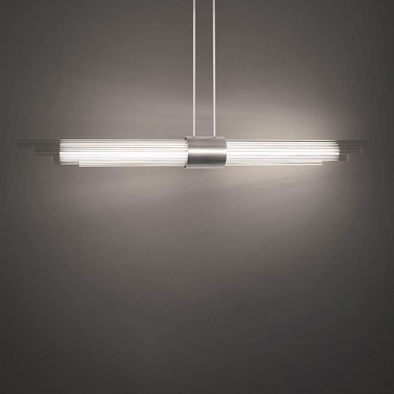 Image 1 Modern Forms Luzerne 56"W Brushed Nickel LED Pendant Light