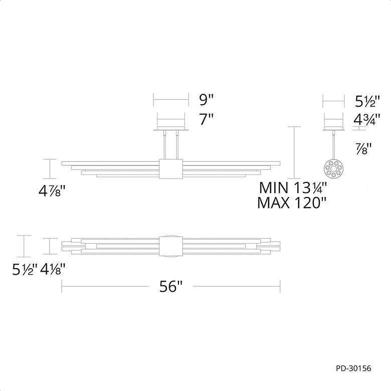 Image 5 Modern Forms Luzerne 56"W Brushed Nickel LED Pendant Light more views