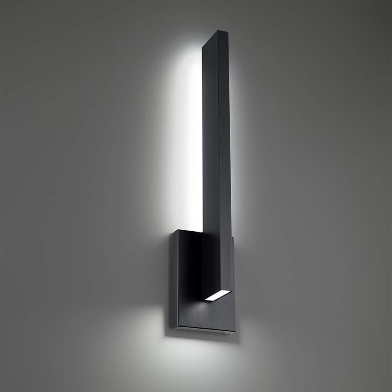 Image 1 Modern Forms Mako 22" High Black LED Outdoor Wall Light