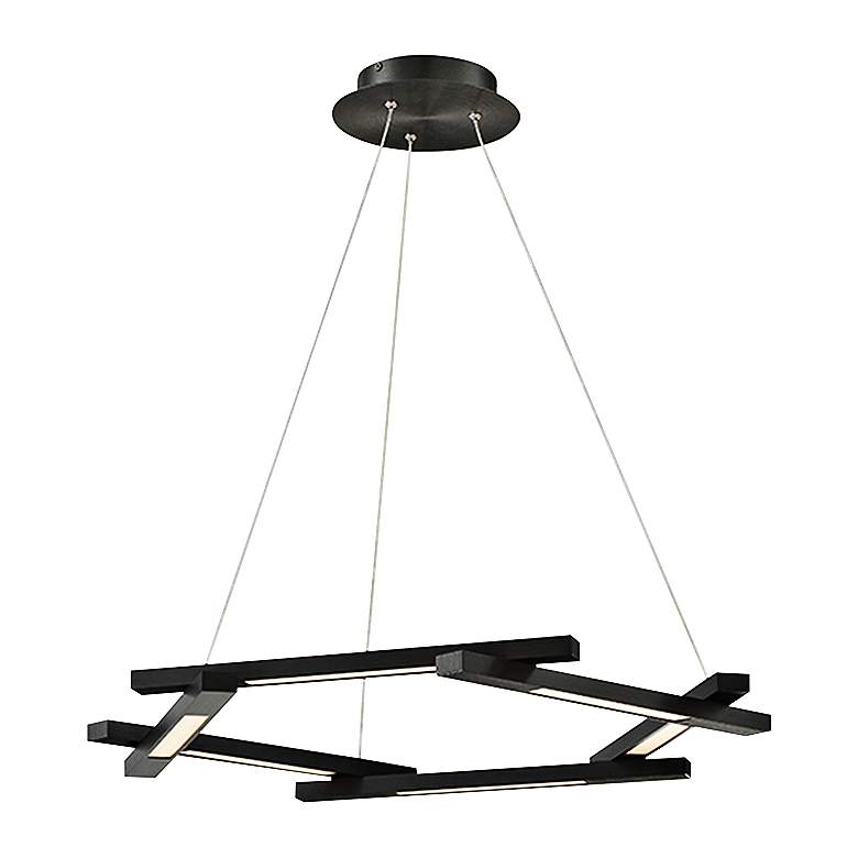 Image 2 Modern Forms Metric 28" Wide Black 6-Light Modern LED Pendant