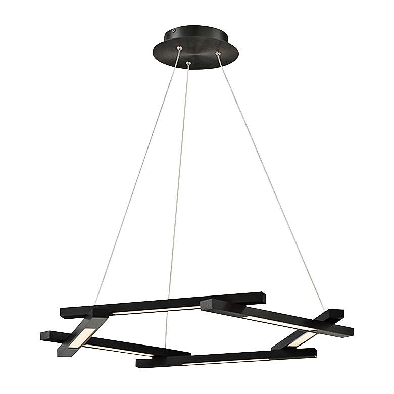 Image 2 Modern Forms Metric 28 inch Wide Black 6-Light Modern LED Pendant